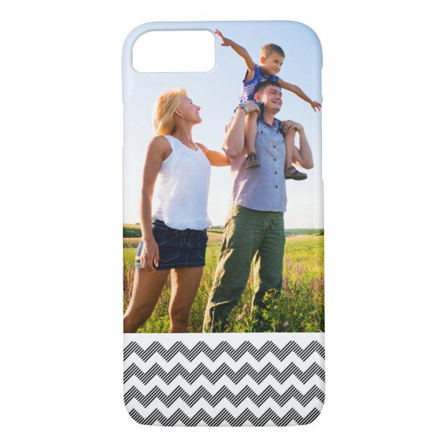 Custom Photo Geometric zigzag pattern Case-Mate iPhone Case (Back)