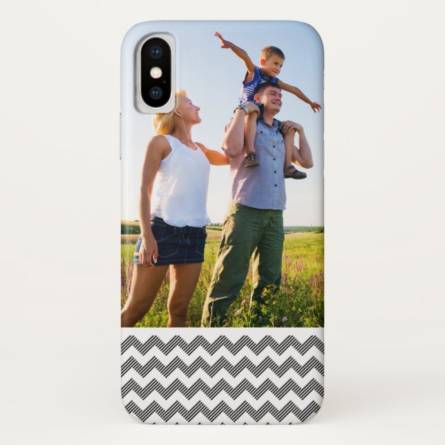 Custom Photo Geometric zigzag pattern Case-Mate iPhone Case (Back)