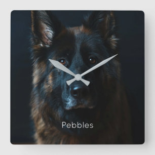 Custom Photo German Shepherd Square Wall Clock
