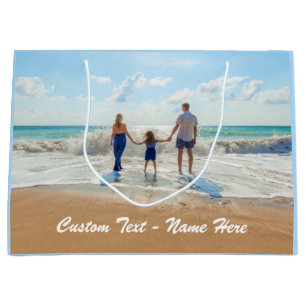 Custom Photo Gift Bag Personalised Text Name