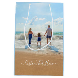Custom Photo Gift Bag with Text Design Your Own