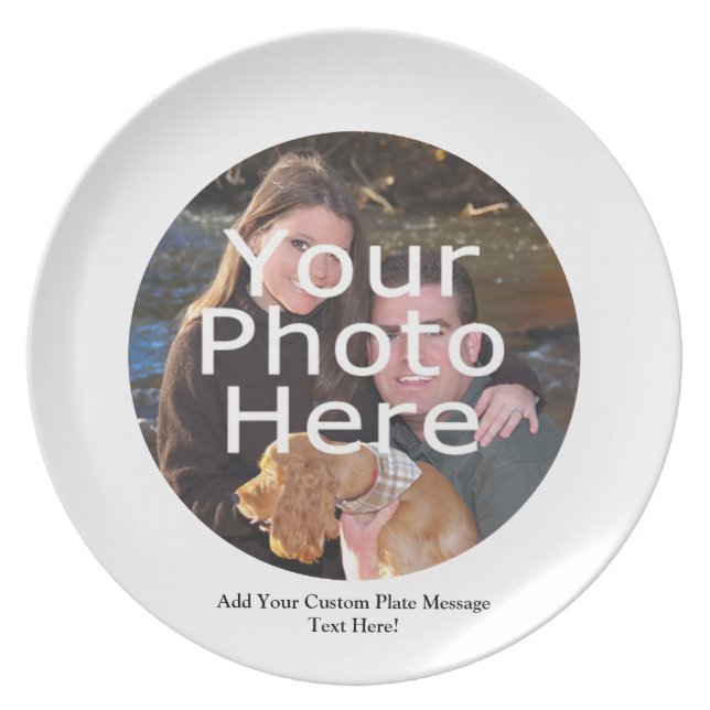 Custom Photo Gift Plate with Message (Front)