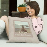 Custom Photo Gifts for 21 Year Old Female Beige Cushion<br><div class="desc">Transform your space with our Custom Photo Beige Throw Pillow, a personalised statement piece for the young and extraordinary. This isn't just a pillow; it's a canvas for your cherished memories, a fusion of modern elegance and timeless allure. Imagine your favourite photo, a heartfelt message, or a name elegantly woven...</div>