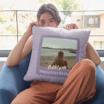 Custom Photo Gifts for 21 Year Old Female Violet Cushion<br><div class="desc">Infuse your space with personality and memories through our Custom Photo Violet Throw Pillow, a statement piece designed for the young and extraordinary. This isn't just a pillow; it's a window to your cherished moments, a blend of modern elegance and vintage allure. Picture your favourite photo, a heartfelt note, or...</div>