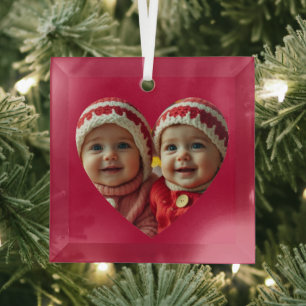 Custom Photo  Glass Tree Decoration