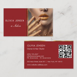 custom Photo Glitter Sparkling Nail Beauty Salon Business Card