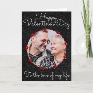 Custom Photo Glitter Valentine Card