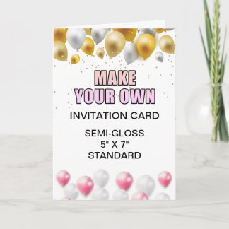 Custom Photo Glossy Gender Reveal Invitation Card
