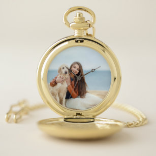 Custom Photo Gold or Silver Alloy Pocket Watch