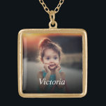 Custom Photo Gold Plated Necklace<br><div class="desc">Create your own personalised necklace pendant with your custom image. Add your favourite photo, design or artwork to create something really unique. To edit this design template, click 'Change' and upload your own image as shown above. Click 'Customise It' button to add text, customise fonts and colours. Treat yourself or...</div>