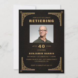 Custom Photo Golden Frame Invitation