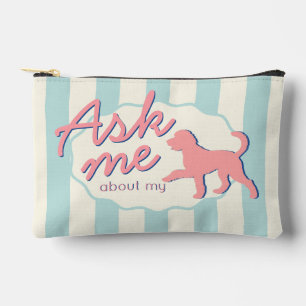 Custom Photo Goldendoodle Dog Mum Retro Stripes Accessory Pouch