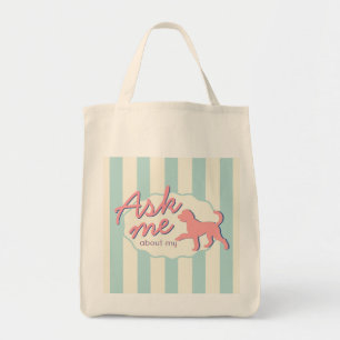 Custom Photo Goldendoodle Retro Stripe Tote Bag