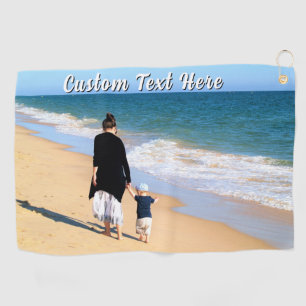 Custom Photo Golf Towel Gift Personalised Text