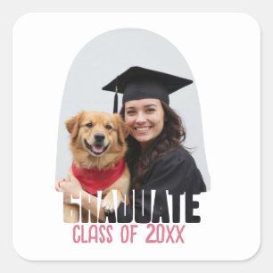 Custom Photo Graduate Arch Graduation Favour Square Sticker
