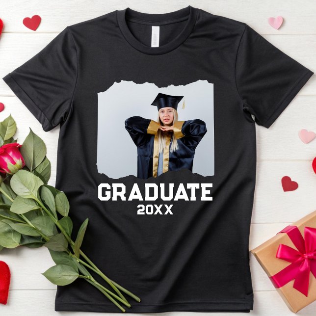Custom Photo Graduate Retro Senior Class Of 2025 T-Shirt (Creator Uploaded)