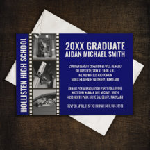 Custom Photo Graduation Announcements [Blue]