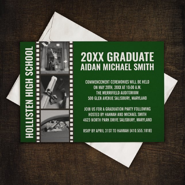 Custom Photo Graduation Announcements [Green] (Creator Uploaded)