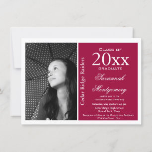 Custom Photo Graduation Announcements Magenta