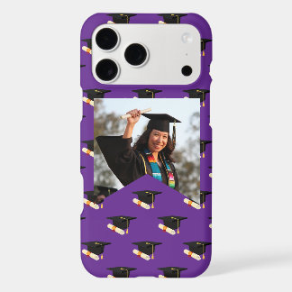 Custom Photo Graduation Diploma Purple Pattern