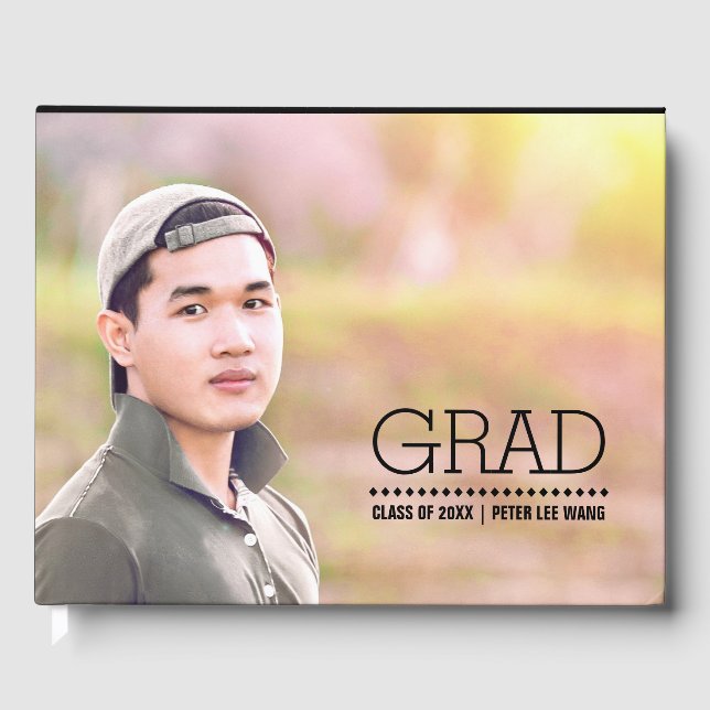 Custom Photo Graduation  Guest Book (Front)