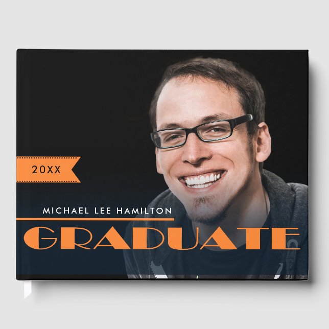 Custom Photo Graduation Guest Book (Front)