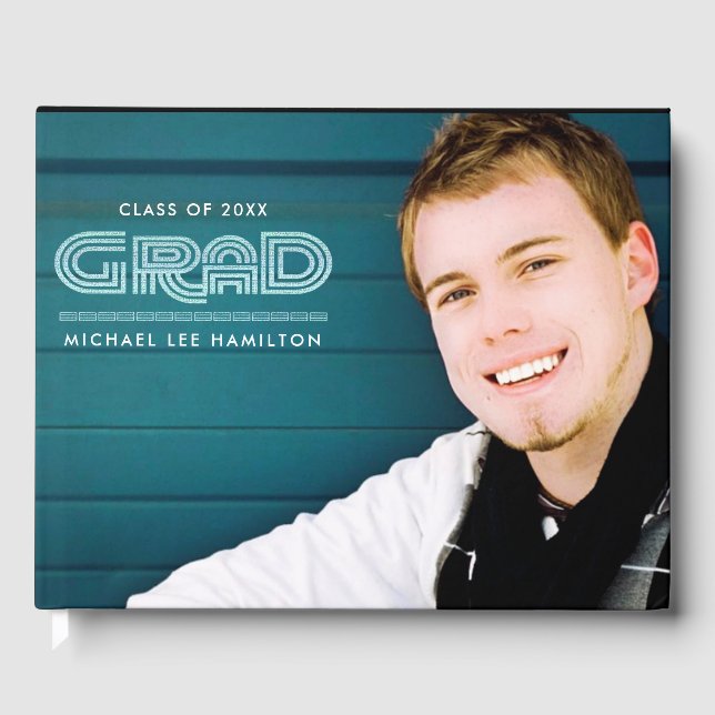 Custom Photo Graduation  Guest Book (Front)