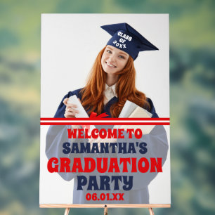 Custom Photo Graduation Party Welcome Acrylic Sign