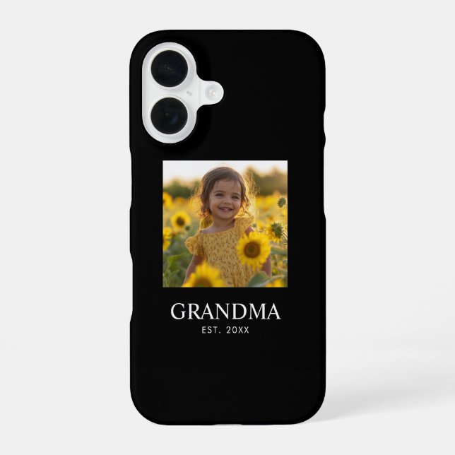 Custom Photo Grandma iPhone 16 Case (Back)