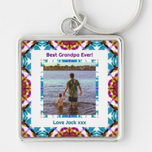 Custom Photo Grandparents Day Best Grandpa Ever Key Ring