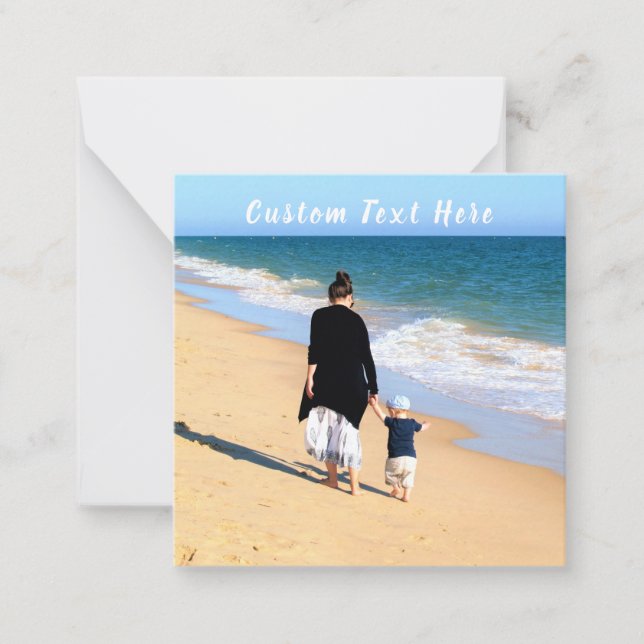 Custom Photo Greeting Card Personalised Text (Front)