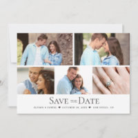 Custom Photo Grid Chic Wedding Save the date