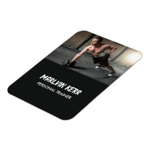 Custom photo gym business grey magnet