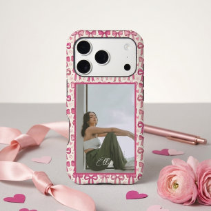 Custom Photo Hand Drawn Pink Bows Hearts Coquette
