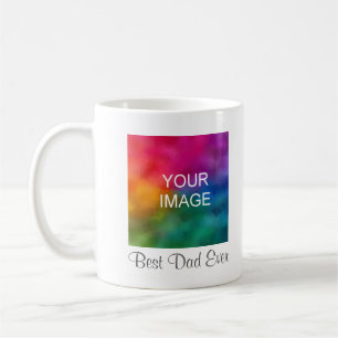 Custom Photo Handwritten Best Dad Ever Text Coffee Mug