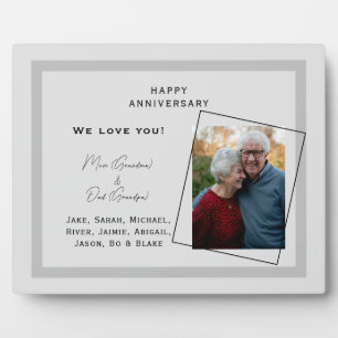 Custom Photo Happy Anniversary Grandparent Plaque