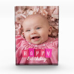 Custom Photo Happy Birthday Block<br><div class="desc">Happy Birthday custom photo block.  Add any family photo for a special birthday gift. Visit my shop for the entire photo block design collection.</div>