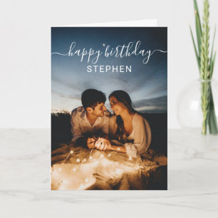 Custom Photo Happy Birthday Card