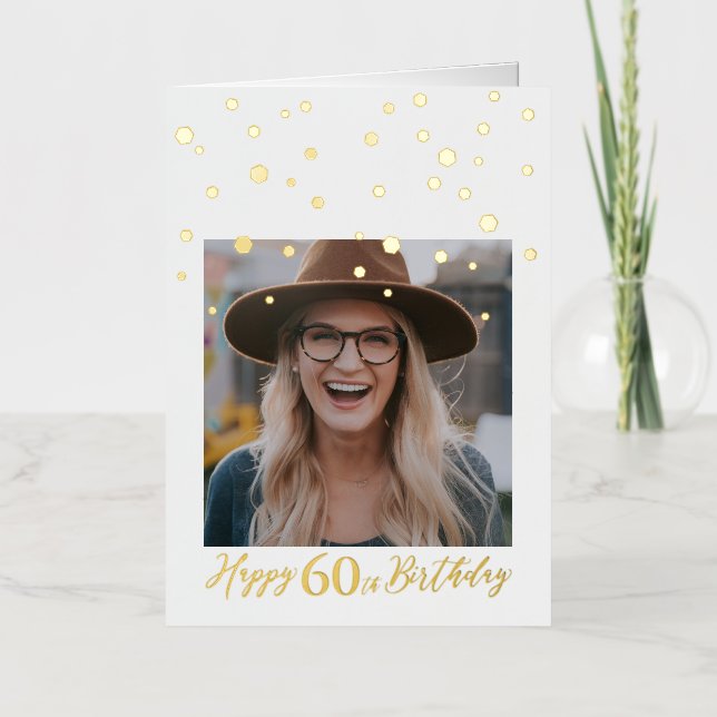 Custom Photo Happy Birthday Foil Card (Front)