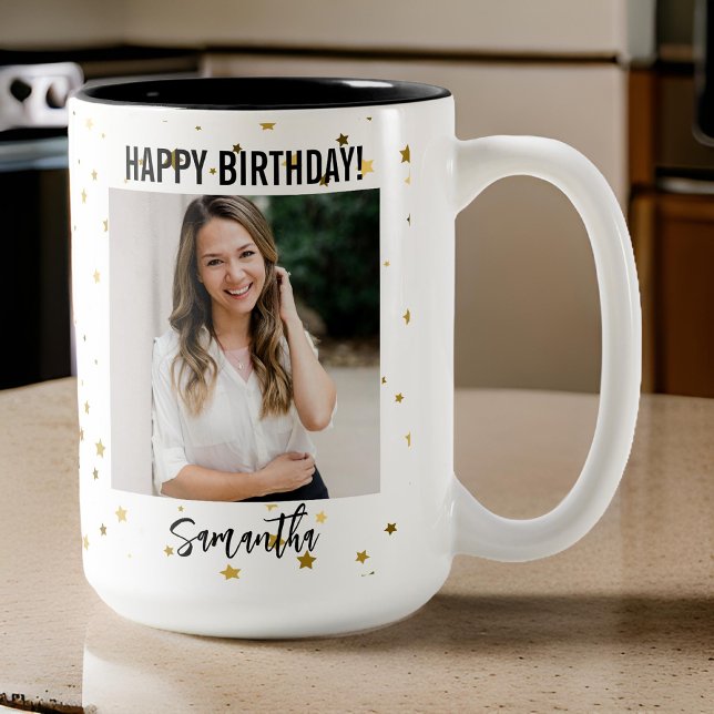 Custom Photo Happy Birthday Mug for Women (birthday mug for mom, birthday gift for her, happy birthday mug for her, mom mug, mothers day gift)