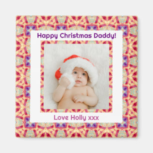 Custom Photo Happy Christmas Jolly Daddy Dad Papa Magnet