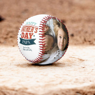 Custom Photo Happy Father's Day Papa Baseball