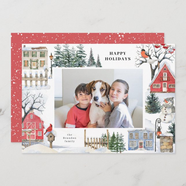 Custom Photo Happy Holidays Card (Front/Back)