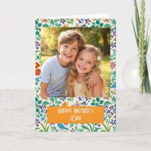 Custom Photo Happy Mother’s Day Card Soft Floral