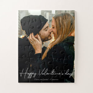 Custom Photo Happy Valentine's day Script Jigsaw Puzzle
