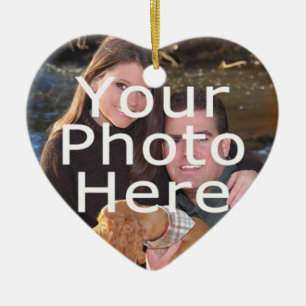Custom Photo Heart Christmas Ornament