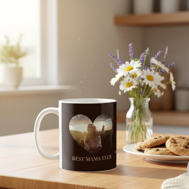 Custom Photo Heart Coffee Mug mom gift  (click to customise with your photo and text!
)