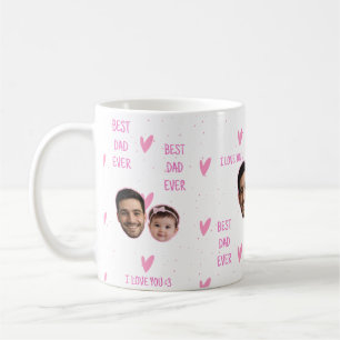 Custom Photo Heart Pattern Mug for Father's Day