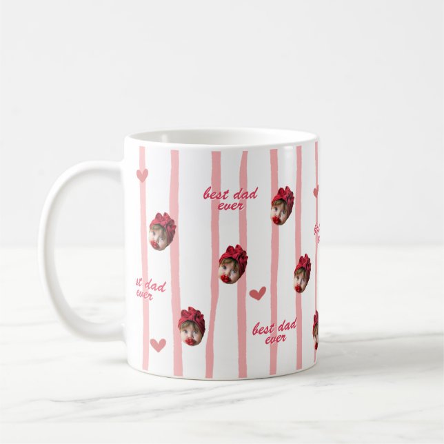 Custom Photo Heart Pattern Mug for Father's Day (Left)