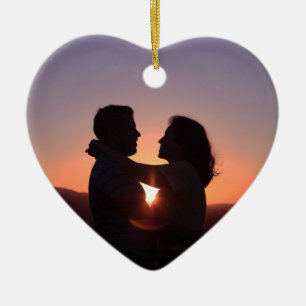 Custom Photo Heart Shaped Ceramic Ornament